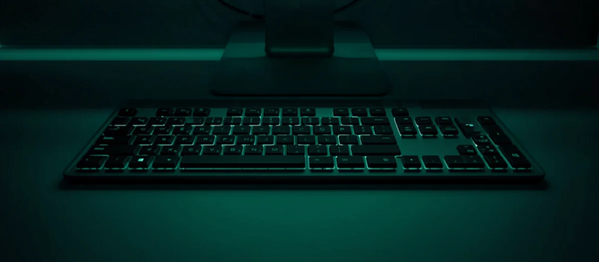 Tastatur im grünen Licht